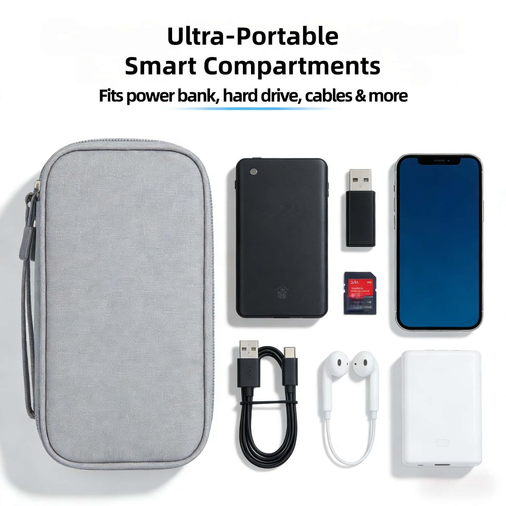 Tech Accessories Case - Estojo Organizador de Eletrônicos Portátil, Impermeável